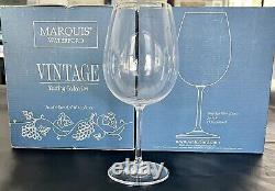 X8 WATERFORD MARQUIS VINTAGE Deep Red Wine Glasses Signed c. 2003
