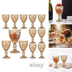 XKXKKE 12 Pcs Vintage Wine Glasses, 10 Oz Colored Glass Water Goblets, Unique