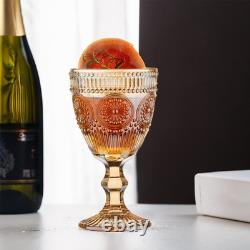 XKXKKE 12 Pcs Vintage Wine Glasses, 10 Oz Colored Glass Water Goblets, Unique