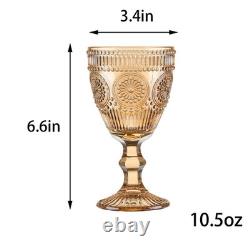 XKXKKE 12 Pcs Vintage Wine Glasses, 10 Oz Colored Glass Water Goblets, Unique