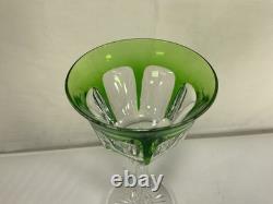 ZZ3 Vintage Green Crystal Clear Cut Barware Goblet Wine Glass Set of Only 1