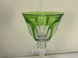 ZZ3 Vintage Green Crystal Clear Cut Barware Goblet Wine Glass Set of Only 1