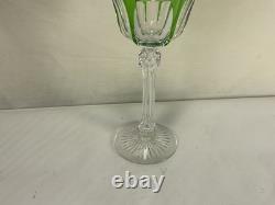 ZZ3 Vintage Green Crystal Clear Cut Barware Goblet Wine Glass Set of Only 1